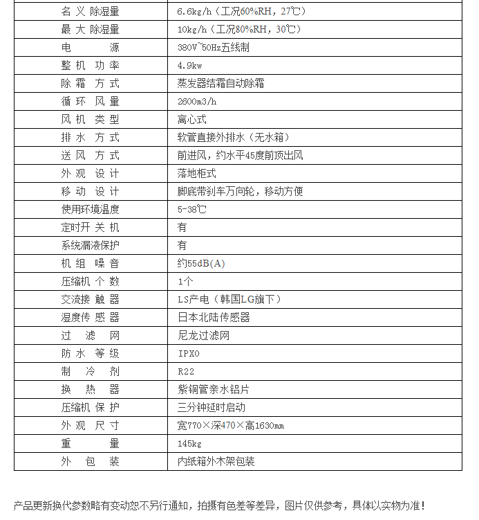 HJ-8240H煙草倉(cāng)庫(kù)回潮除濕機(jī)參數(shù)表